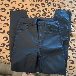 H&M fake leather jeans